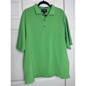 Foot Joy Men's Polo Bright Green Golf Polo Size Large Short Sleeve